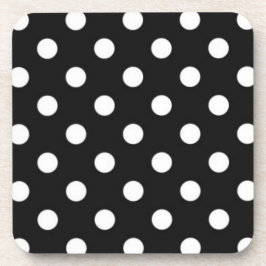 黒（白いドット） コースター