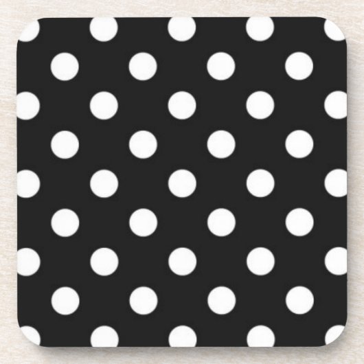 黒（白いドット） コースター (正面)