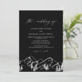 黒+白い山野外パインツリー結婚ズ 招待状 (スタンド正面)