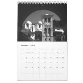 黒 + 白い カレンダー (2月 2026)