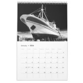 黒 + 白い カレンダー (1月 2026)