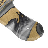 黒、白および金ゴールドマーブル油スリック抽象芸術 カッティングボード (角)