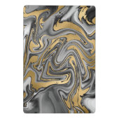 黒、白および金ゴールドマーブル油スリック抽象芸術 ミニクリップボード (裏面)