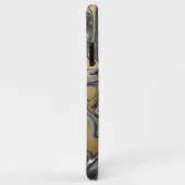 黒、白および金ゴールドマーブル油スリック抽象芸術 Case-Mate iPhoneケース (裏面/右)