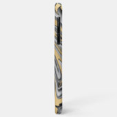 黒、白および金ゴールドマーブル油スリック抽象芸術 Case-Mate iPhoneケース (裏面/左)