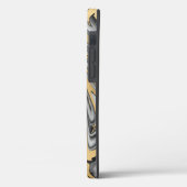 黒、白および金ゴールドマーブル油スリック抽象芸術 Case-Mate iPhoneケース (裏面 / 左)