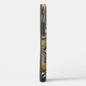黒、白および金ゴールドマーブル油スリック抽象芸術 Case-Mate iPhoneケース (裏面 / 右)