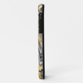 黒、白および金ゴールドマーブル油スリック抽象芸術 Case-Mate iPhoneケース (裏面/左)