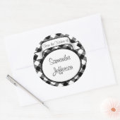 黒+白のスクリプト – キッチンから – Jar/ラベル ラウンドシール (封筒)