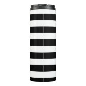 黒 + 白のストライプの水彩画のハートのモノグラム タンブラー (裏面)