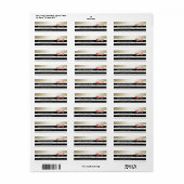 黒/白のストライプ金ゴールド水の色ロマンチックバラ ラベル (フルシート)