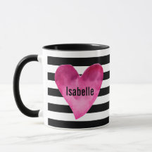 黒+白のハート水色のお客様の名前