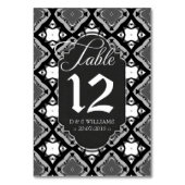 黒+白の中世ろうけつ染めテーブル番号カード テーブルナンバー (正面)