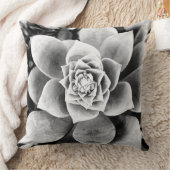 黒&白の多肉植物装飾用クッション クッション (ブランケット)