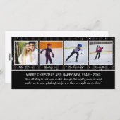 黒/白の星4枚の写真 – クリスマスフォトカード シーズンカード (正面/裏面)