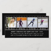 黒/白の星4枚の写真 – クリスマスフォトカード シーズンカード (正面/裏面)