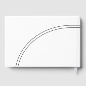 黒、白の曲線とタイポグラフィ結婚の ゲストブック (裏面)