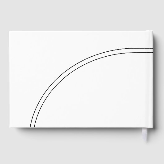 黒、白の曲線とタイポグラフィ結婚の ゲストブック (裏面)