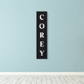 黒/白の最初/ファミリ/姓 キャンバスプリント (インサイチュ (ウッドフロア))