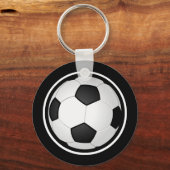 黒、白の格安サッカーキーホルダーサッカーの好意 キーホルダー (裏面)