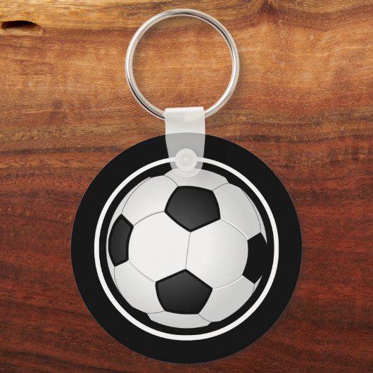 黒、白の格安サッカーキーホルダーサッカーの好意 キーホルダー (裏面)