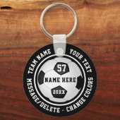 黒、白の格安サッカーキーホルダーサッカーの好意 キーホルダー (正面)