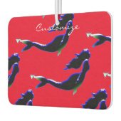 黒/白の水中マーメイドカスタマイズハート カーエアーフレッシュナー (左)