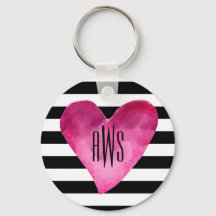 黒+白の水色ハートモノグラム