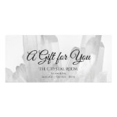 黒/白の結晶スパサロンギフト証明書 ラックカード (正面)