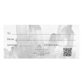 黒/白の結晶スパサロンギフト証明書 ラックカード (裏面)