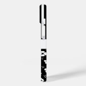 黒/白の花/ストライプモノグラムの色 Case-Mate iPhoneケース (裏面 / 左)