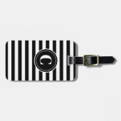 黒/白の荷物ストライプのタグ ラゲッジタグ (正面横)