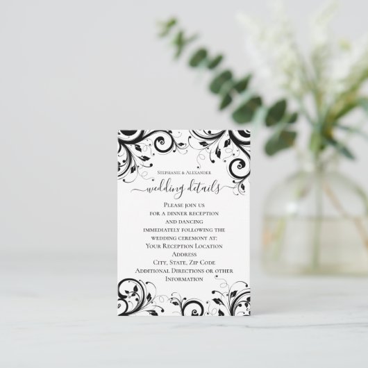 黒+白の逆旋回披露宴詳細 エンクロージャーカード (スタンド正面)