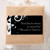 黒+白の逆旋回結婚式の引き出物ラベル ラベル (インサイチュ)