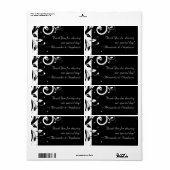 黒+白の逆旋回結婚式の引き出物ラベル ラベル (フルシート)