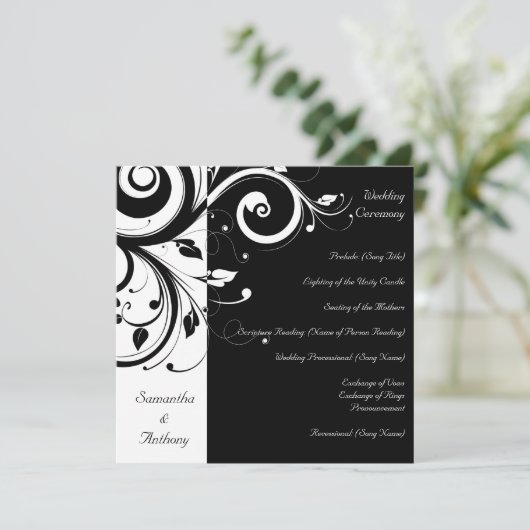 黒+白の逆旋回結婚式 プログラム (スタンド正面)