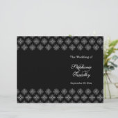 黒+白の雪の結晶の冬のウェディングプログラム (スタンド正面)