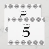 黒+白の雪結婚片のテーブル番号 ポストカード (正面/裏面)