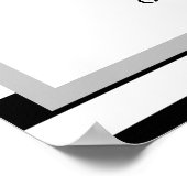 黒/白の60個ストライプの結婚座席表 ポスター (角)