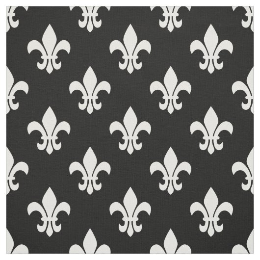 黒、白の（紋章の）フラ・ダ・リ ファブリック (見本)