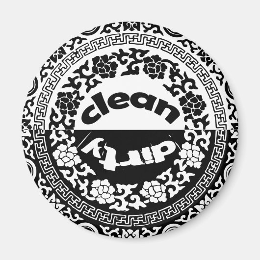 黒/白クリーン/汚れた食洗機磁石 マグネット (正面)