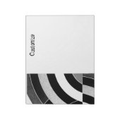 黒/白シック曲線モダンの山形 ノートパッド (回転)