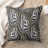 黒 – 白シルエットゼブラリピートデザイン クッション (ブランケット)