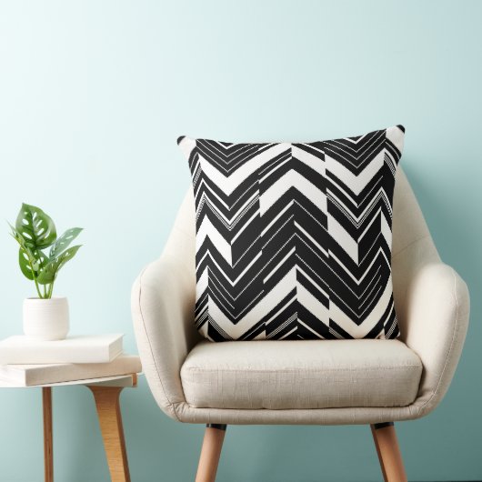 黒/白ジグザグ枕 クッション (椅子)