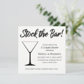 黒/白スクリプト素材バーカップルのシャワー 招待状 (スタンド正面)