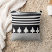 黒(白ストライプ) クッション (ブランケット)