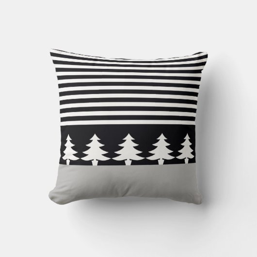黒(白ストライプ) クッション (正面)