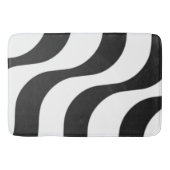 黒+白ゼブラストライプパターンモダン バスマット (正面)