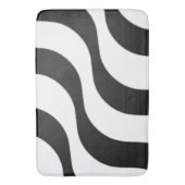 黒+白ゼブラストライプパターンモダン バスマット (正面縦)