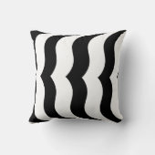 黒+白ゼブラストライプ模様モダン枕 クッション (裏面)